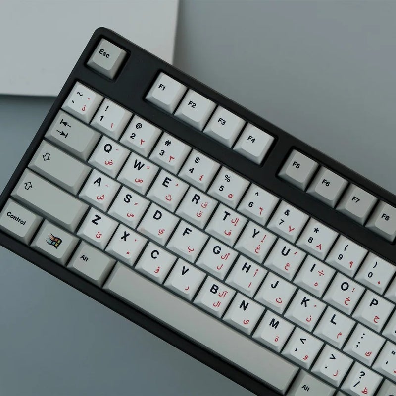 Bluejw White Black Arabic Keycaps - Dye Sub PBT, 141 Keys, Cherry Profile - Gaming Keyboard Keycaps Set for 64/87/104/108 MX Switches - Image 3
